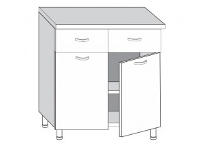 2.80.22 Шкаф-стол на 800мм с 2-я ящиками и 2-мя дверцами в Симе - sim.magazin-mebel74.ru | фото