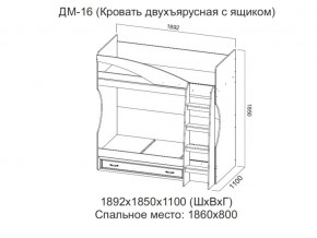 ДМ-16 Кровать двухъярусная с ящиком в Симе - sim.magazin-mebel74.ru | фото