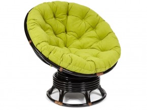 Кресло-качалка Papasan w 23/01 B с подушкой Antique brown, флок Олива в Симе - sim.magazin-mebel74.ru | фото