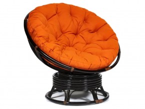 Кресло-качалка Papasan w 23/01 B с подушкой Antique brown, ткань Оранжевый в Симе - sim.magazin-mebel74.ru | фото