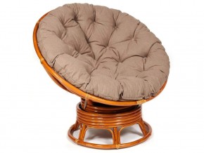 Кресло-качалка Papasan w 23/01 B с подушкой Cognac, экошерсть Коричневый в Симе - sim.magazin-mebel74.ru | фото