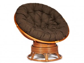 Кресло-качалка Papasan w 23/01 B с подушкой Cognac, ткань Коричневый в Симе - sim.magazin-mebel74.ru | фото