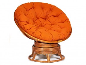 Кресло-качалка Papasan w 23/01 B с подушкой Cognac, ткань Оранжевый в Симе - sim.magazin-mebel74.ru | фото