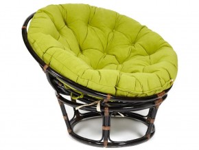 Кресло Papasan 23/01 W с подушкой Antique brown, флок Олива в Симе - sim.magazin-mebel74.ru | фото