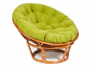 Кресло Papasan 23/01 W с подушкой Cognac, флок Олива в Симе - sim.magazin-mebel74.ru | фото