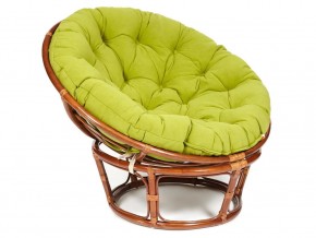 Кресло Papasan 23/01 W с подушкой Pecan, флок Олива в Симе - sim.magazin-mebel74.ru | фото