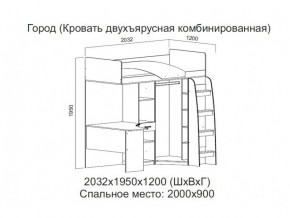 Кровать двухъярусная комбинированная в Симе - sim.magazin-mebel74.ru | фото