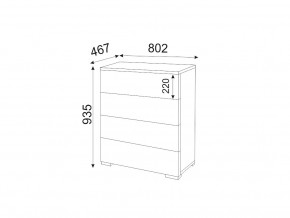 М05 (ручка брусок) Комод (4 ящика) в Симе - sim.magazin-mebel74.ru | фото