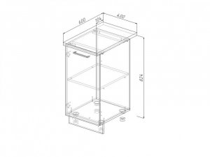 Н 40 Модуль нижний Без Столешницы МН 40 в Симе - sim.magazin-mebel74.ru | фото