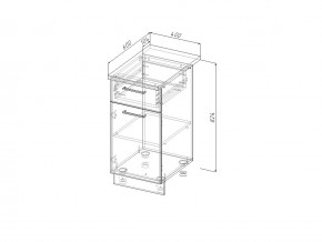 НЯ 40 Модуль нижний Без Столешницы 1 ящик/дверка МНЯ 40 в Симе - sim.magazin-mebel74.ru | фото