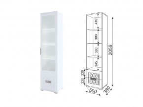 Пенал-витрина Модуль 07 Тиффани в Симе - sim.magazin-mebel74.ru | фото